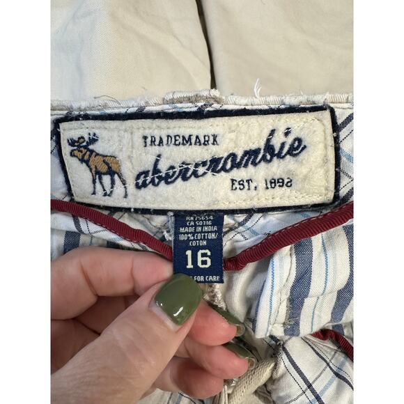 Abercrombie Kids Youth 16 Wide Leg Cotton Drawstring Pants Beige (Women 32) - Picture 10 of 11